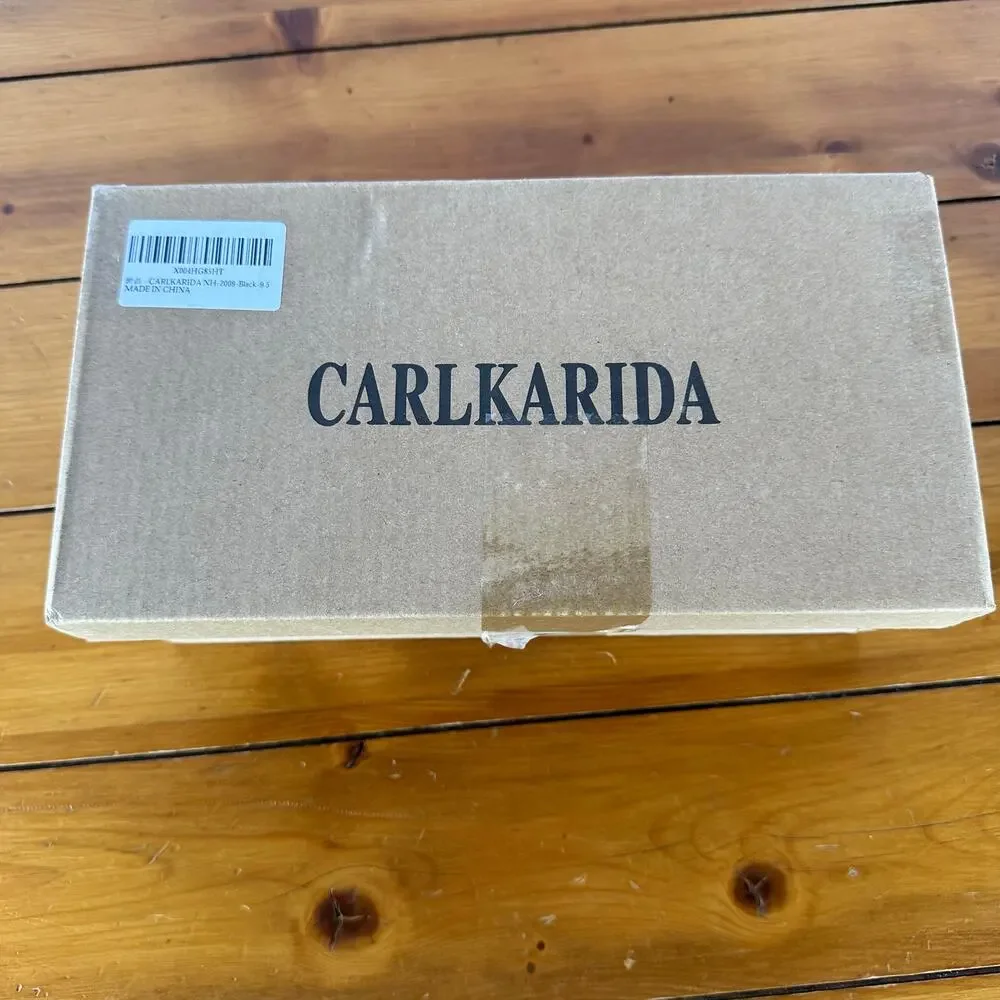 New in box Open Square Toe Black Mules Chunky Block Heel Size 9.5 Ribbon Floral - Picture 9 of 11